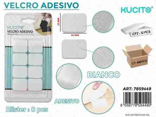 Velcro Adesivo Bianco 30*25mm - 8pcs