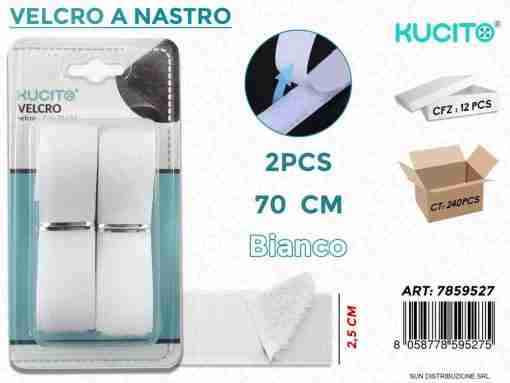 Velcro A Nastro Bianco 2pcs- 2.5 *70cm