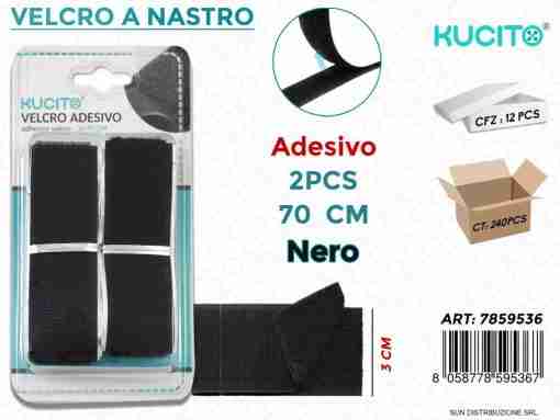 Velcro A Nastro Adv Nero 2pcs- 3*70cm