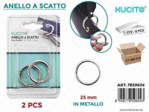 Anello A Scatto In Metallo 2pcs 25mm