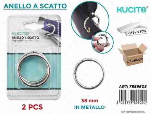 Anello A Scatto In Metallo 2pcs 38mm