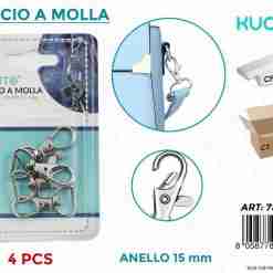 Gancio A Molla Anello 15mm 4pcs