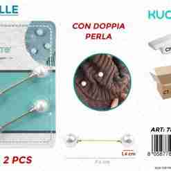 Spille Doppia C/ Perle 7.4cm 2pcs