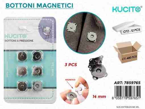 Bottoni Magnetici 14mm 3pcs