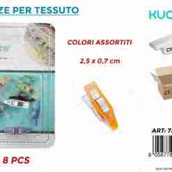 Pinze Per Tessuto Col. Ass. 8pcs 2.5*0.7cm