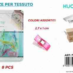 Pinze Per Tessuto Col. Ass. 8pcs 2.7*1cm