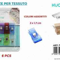 Pinze Per Tessuto Col. Ass. 6pcs 3*1.7cm