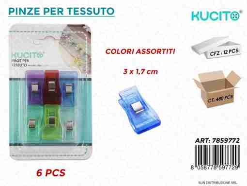 Pinze Per Tessuto Col. Ass. 6pcs 3*1.7cm