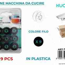 Bobine Macchina Da Cucire Plast. Nero 9pcs
