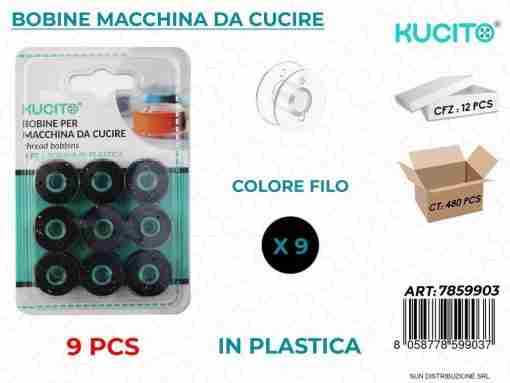 Bobine Macchina Da Cucire Plast. Nero 9pcs