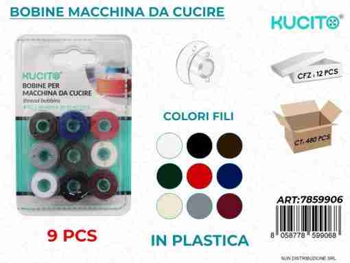 Bobine Macchina Da Cucire Plast. 9pcs