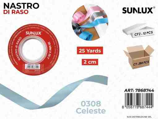 Nastro Di Raso 0308 Celeste 25y*2cm