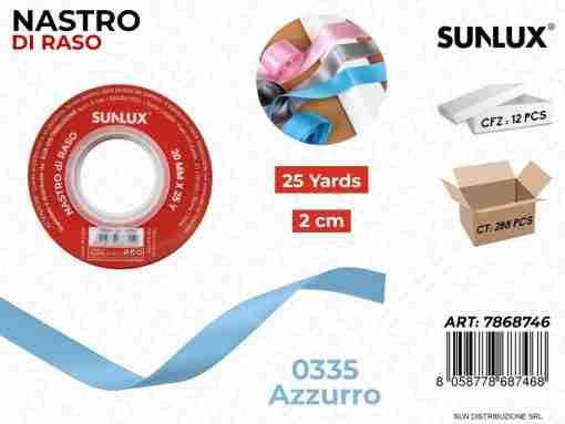 Nastro Di Raso 0335 Azzurro 25y*2cm