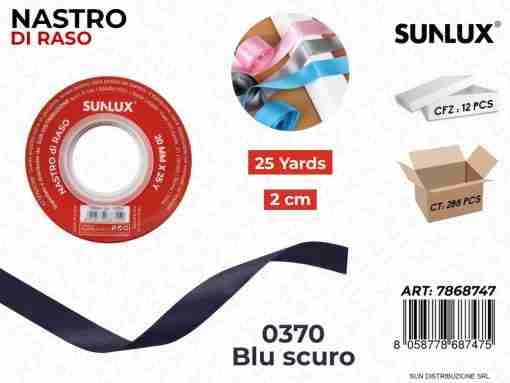 Nastro Di Raso 0370 Blu Scuro 25y*2cm
