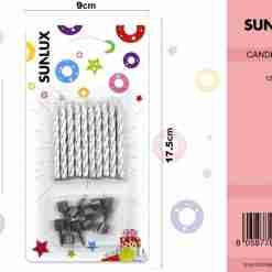 Candelina Argento 6cm 10pz