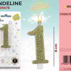 Candele Glitterate Oro 8cm N.1