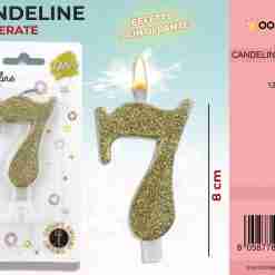 Candele Glitterate Oro 8cm N.7