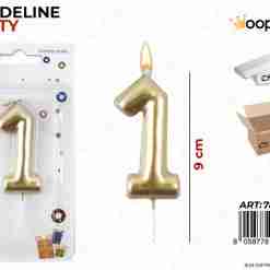 Candeline N.1 Col. Oro 9cm