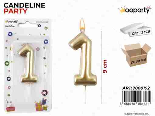 Candeline N.1 Col. Oro 9cm