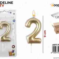 Candeline N.2 Col. Oro 9cm