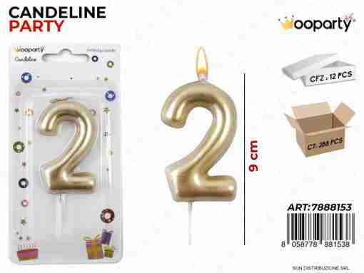 Candeline N.2 Col. Oro 9cm