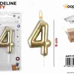 Candeline N.4 Col. Oro 9cm