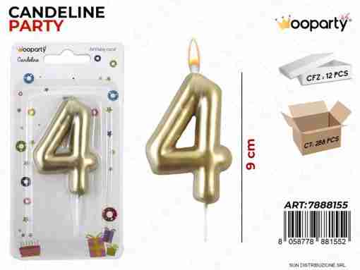 Candeline N.4 Col. Oro 9cm