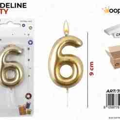 Candeline N.6 Col. Oro 9cm