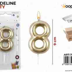 Candeline N.8 Col. Oro 9cm