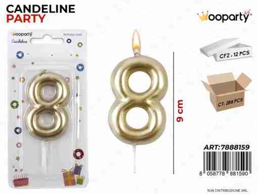Candeline N.8 Col. Oro 9cm