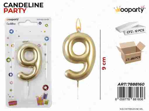 Candeline N.9 Col. Oro 9cm