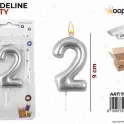 Candeline N.2 Col. Argento 9cm