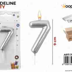 Candeline N.7 Col. Argento 9cm