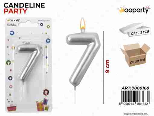 Candeline N.7 Col. Argento 9cm
