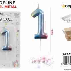 Candeline Pastel Metal N. 1 9cm