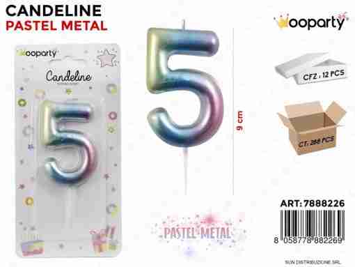 Candeline Pastel Metal N. 5 9cm