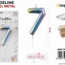 Candeline Pastel Metal N. 7 9cm