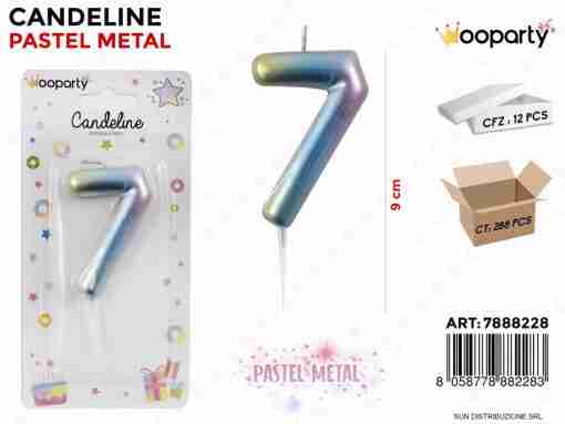 Candeline Pastel Metal N. 7 9cm