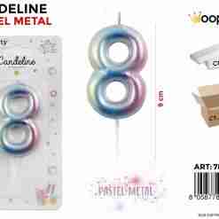 Candeline Pastel Metal N. 8 9cm