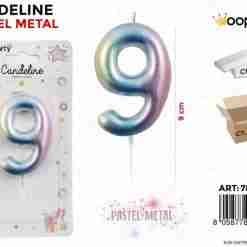 Candeline Pastel Metal N. 9 9cm