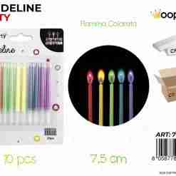 Candeline C/ Fiamma Colorata 10pcs Ass.