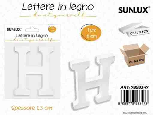 Lettera H In Legno 11*1.3cm