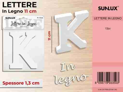 Lettera K In Legno 11*1.3cm