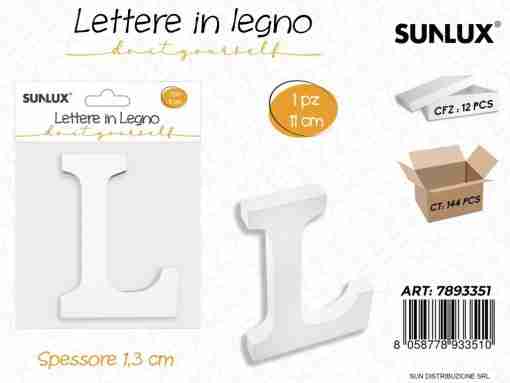 Lettera L In Legno 11*1.3cm