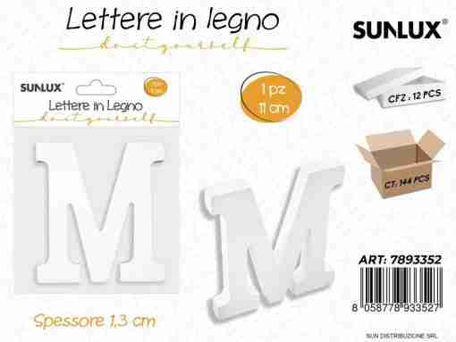 Lettera M In Legno 11*1.3cm