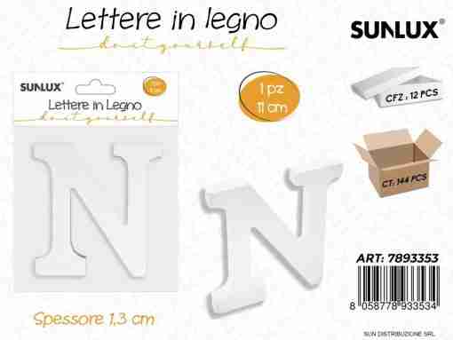 Lettera N In Legno 11*1.3cm