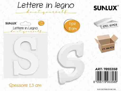 Lettera S In Legno 11*1.3cm