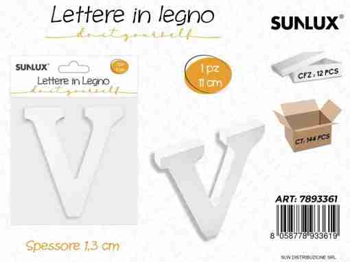 Lettera V In Legno 11*1.3cm