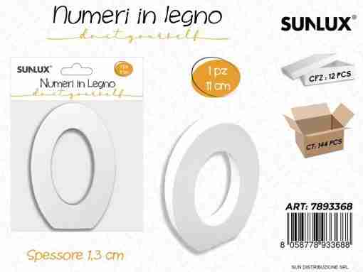 Numero 0 In Legno 11*1.3cm