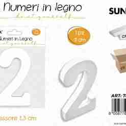 Numero 2 In Legno 11*1.3cm